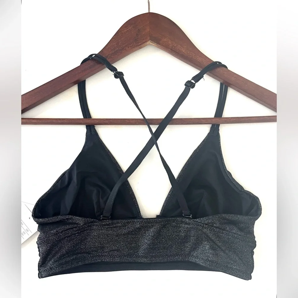 3 for 20 AUDEN Target‎ Bralette NWT Black Shimmer Crossback V Front | S